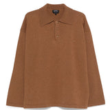 Polo in maglia in marrone A.P.C. - uomo 