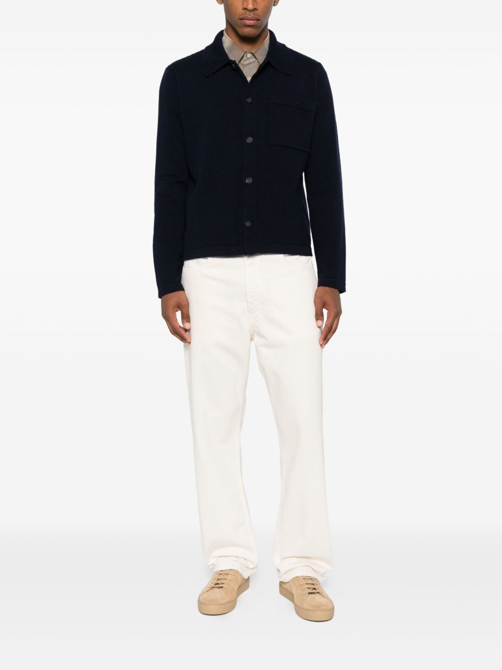 Cardigan con taschino in marrone A.P.C. - uomo 