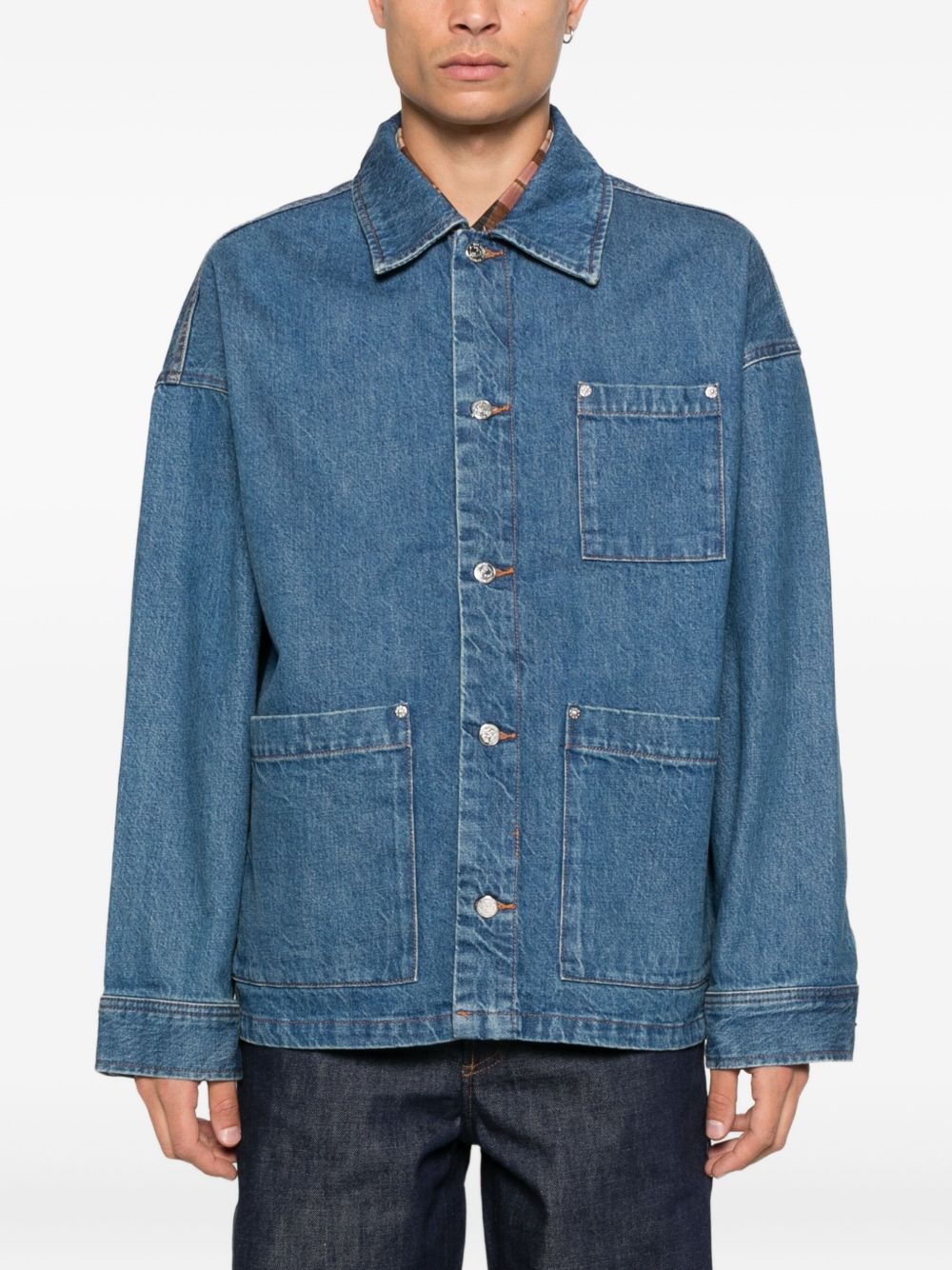 Giacca denim in cotone in blu A.P.C. X marc jacobs - unisex 