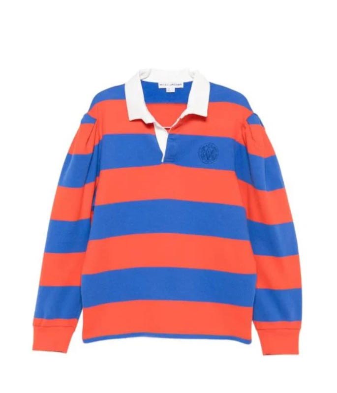 Polo a righe con colletto a contrasto in rosso e blu A.P.C. X marc jacobs - unisex 