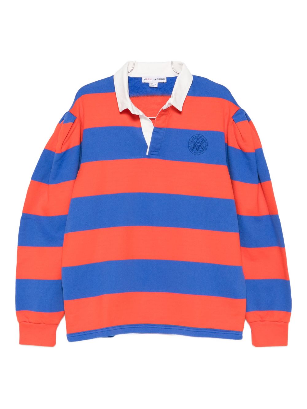 Polo a righe con colletto a contrasto in rosso e blu A.P.C. X marc jacobs - unisex 