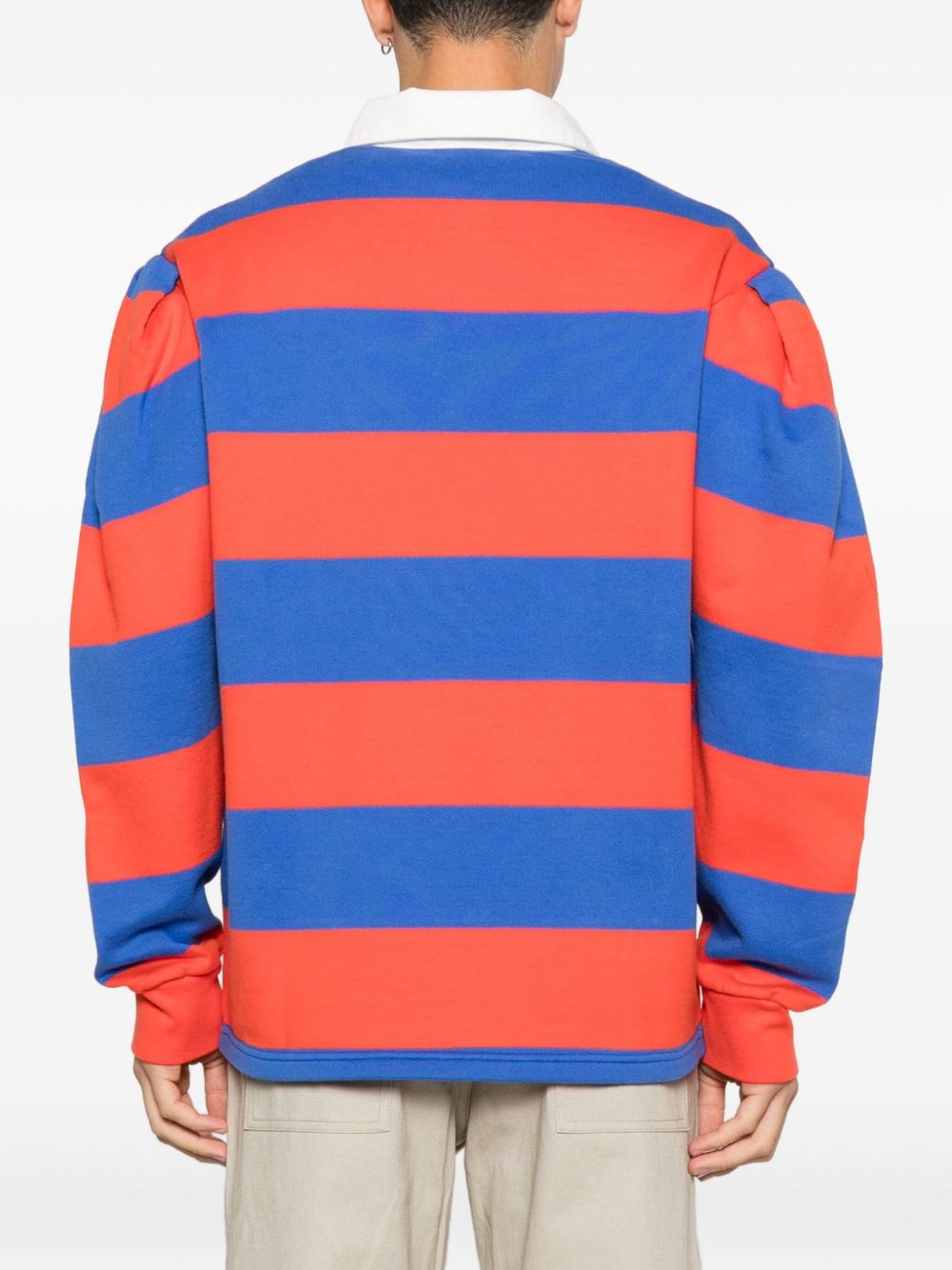 Polo a righe con colletto a contrasto in rosso e blu A.P.C. X marc jacobs - unisex 