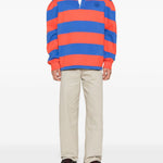 Polo a righe con colletto a contrasto in rosso e blu A.P.C. X marc jacobs - unisex 