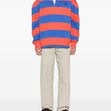 Polo a righe con colletto a contrasto in rosso e blu A.P.C. X marc jacobs - unisex 