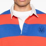 Polo a righe con colletto a contrasto in rosso e blu A.P.C. X marc jacobs - unisex 