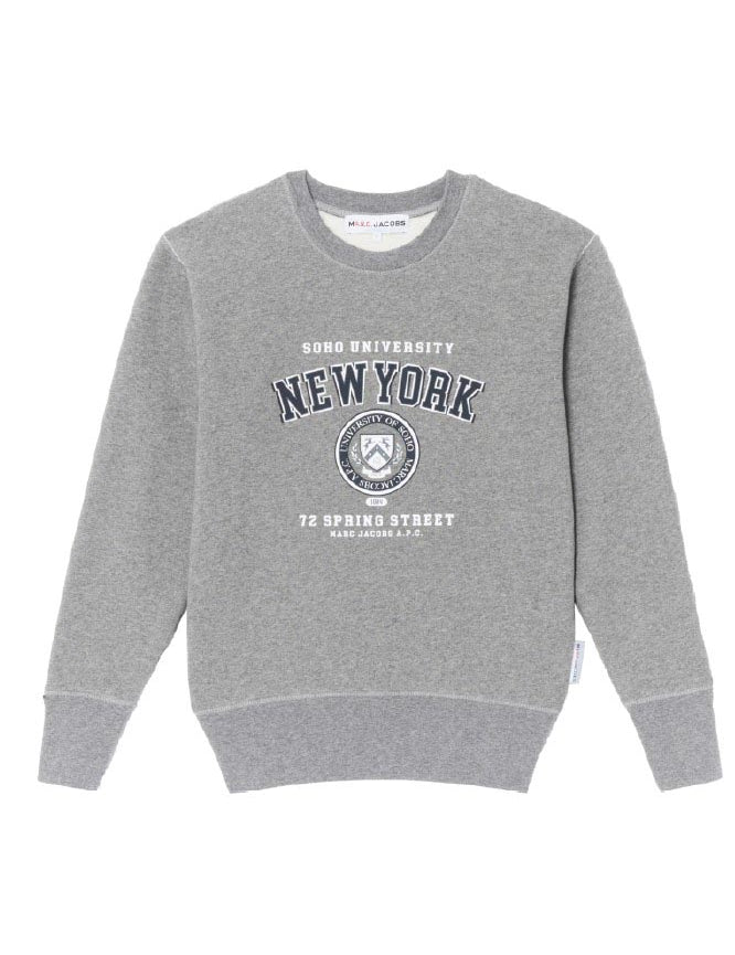 Felpa con stampa New York in grigio A.P.C. X marc jacobs - uomo 