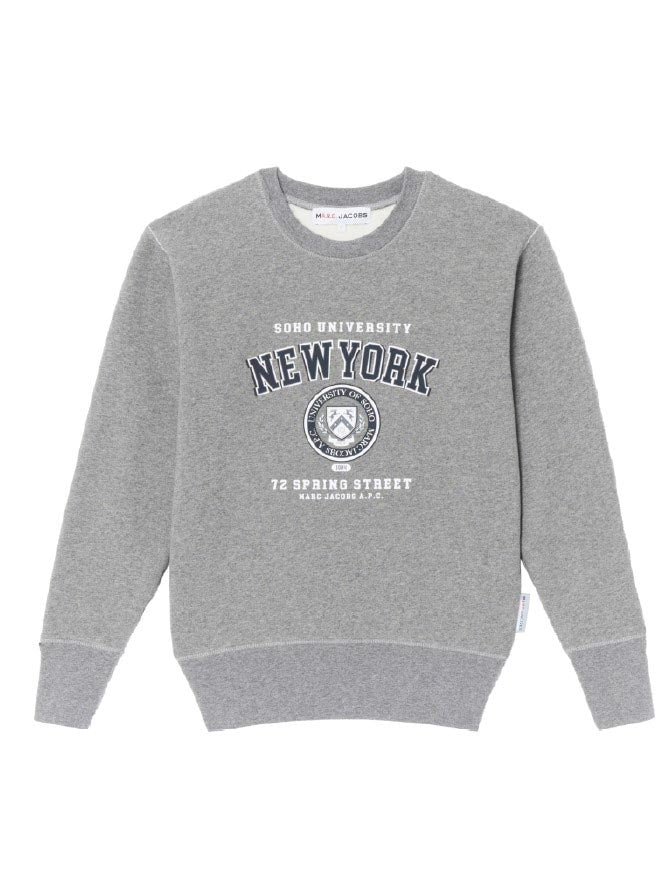 Felpa con stampa New York in grigio A.P.C. X marc jacobs - uomo 