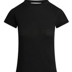 T-shirt a costine con girocollo in nero Aya muse - donna 