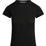 T-shirt a costine con girocollo in nero Aya muse - donna 