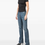T-shirt a costine con girocollo in nero Aya muse - donna 
