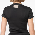 T-shirt a costine con girocollo in nero Aya muse - donna 