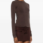 Maglia girocollo in marrone Aya Muse - donna 