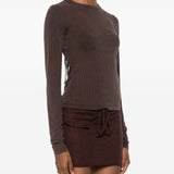 Maglia girocollo in marrone Aya Muse - donna 