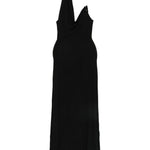 Abito lungo con scollo halter in nero Aya Muse - donna 