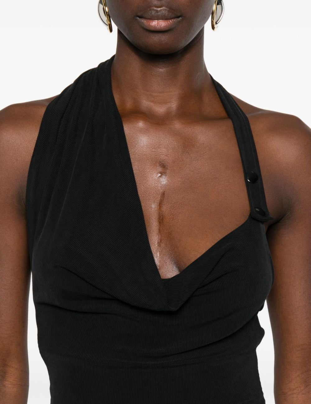 Abito lungo con scollo halter in nero Aya Muse - donna 