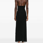 Abito lungo con scollo halter in nero Aya Muse - donna 