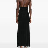 Abito lungo con scollo halter in nero Aya Muse - donna 