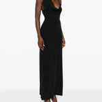 Abito lungo con scollo halter in nero Aya Muse - donna 