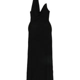 Abito lungo con scollo halter in nero Aya Muse - donna 