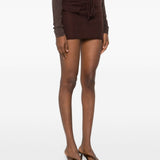 Mini gonna con coulisse in marrone Aya Muse - donna 