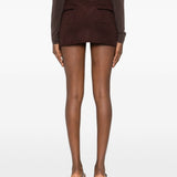 Mini gonna con coulisse in marrone Aya Muse - donna 