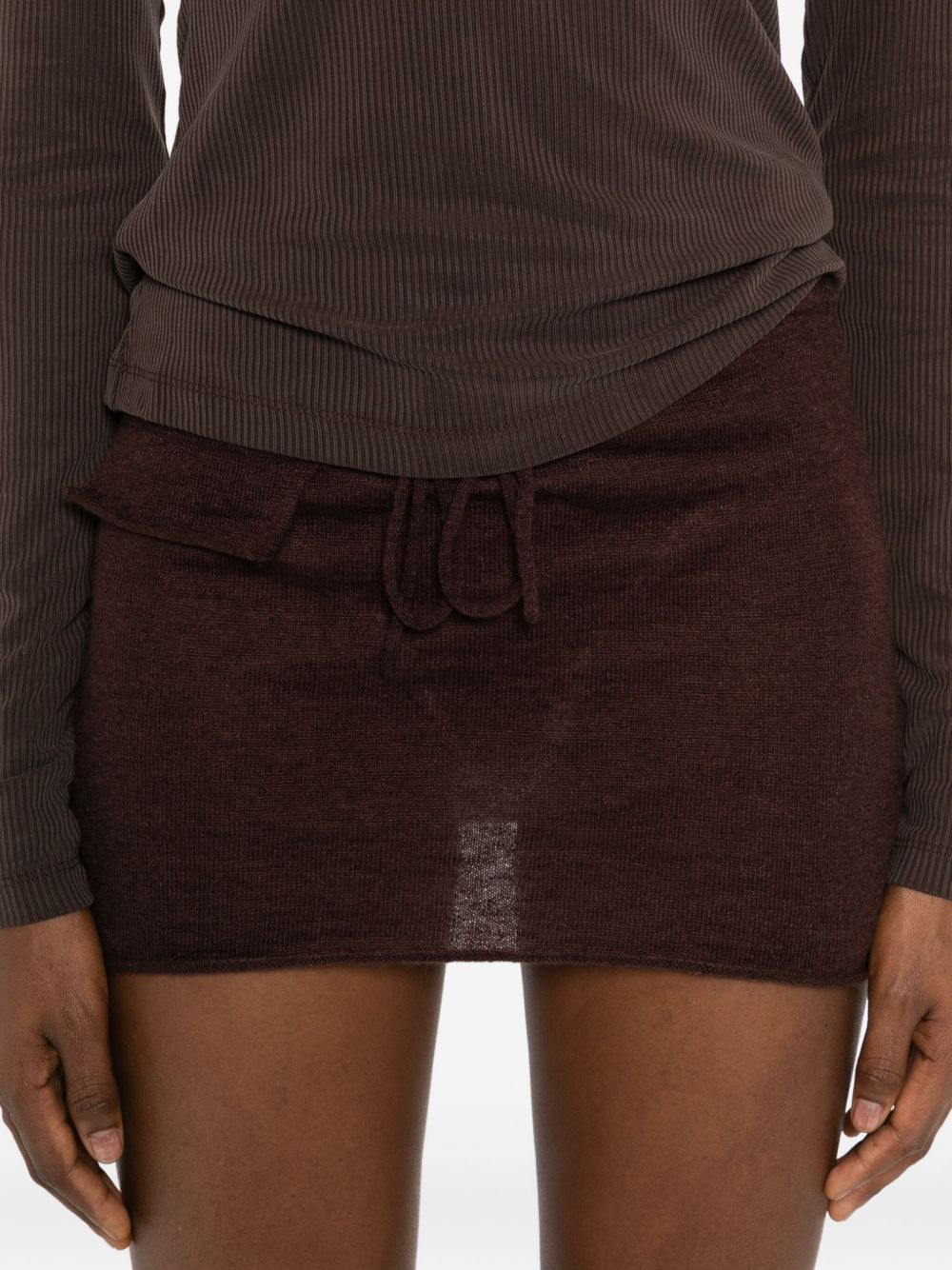 Mini gonna con coulisse in marrone Aya Muse - donna 