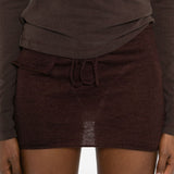 Mini gonna con coulisse in marrone Aya Muse - donna 
