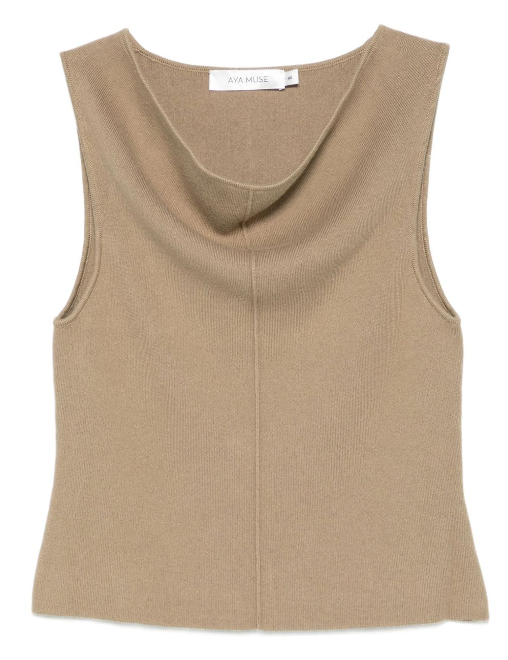 Top con scollo drappeggiato in beige Aya muse - donna 