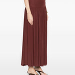 Gonna lunga arricciata in bordeaux Aya muse - donna 