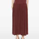 Gonna lunga arricciata in bordeaux Aya muse - donna 
