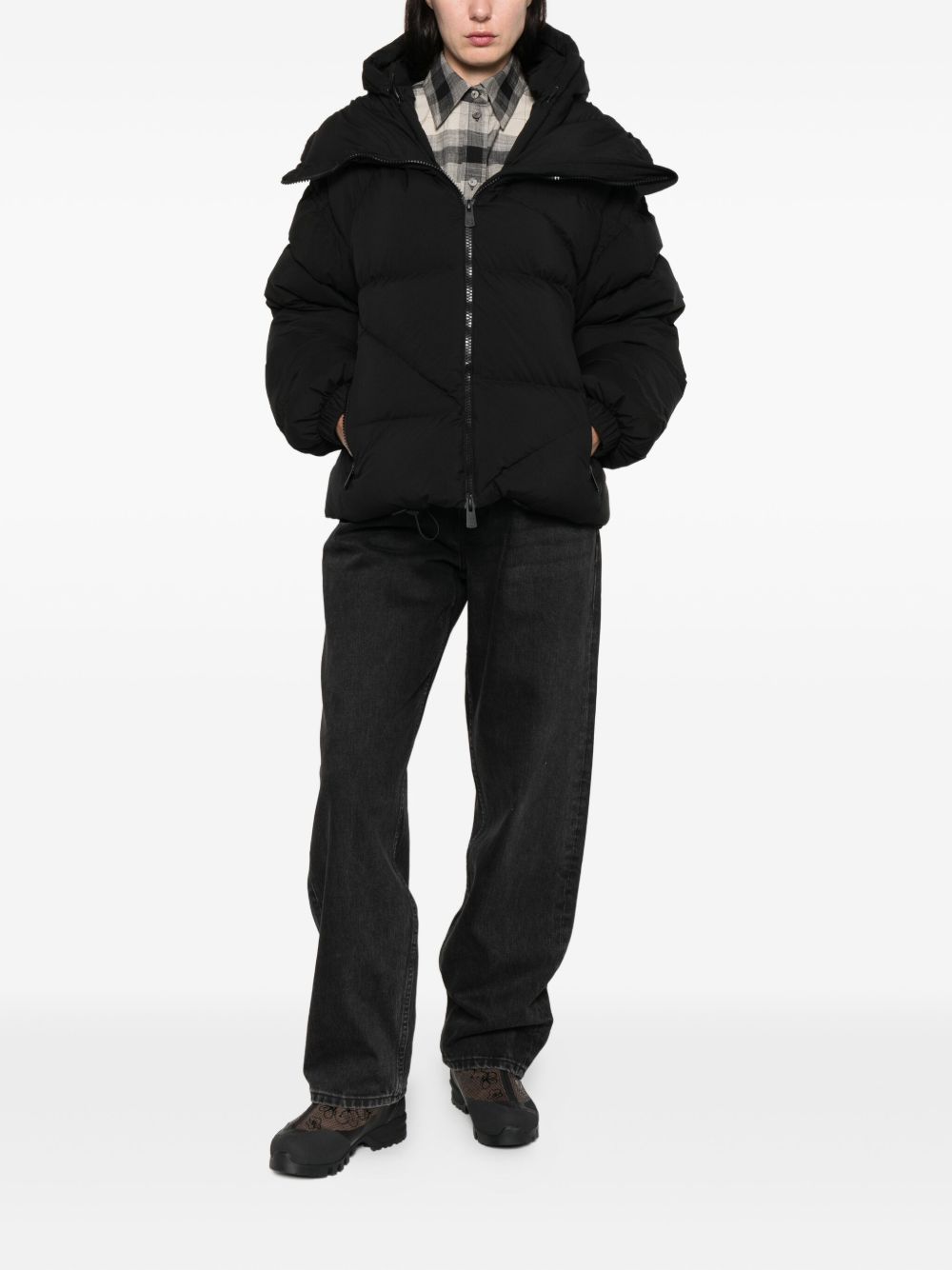 Giacca imbottita con chiusura a zip in nero Bacon - donna 