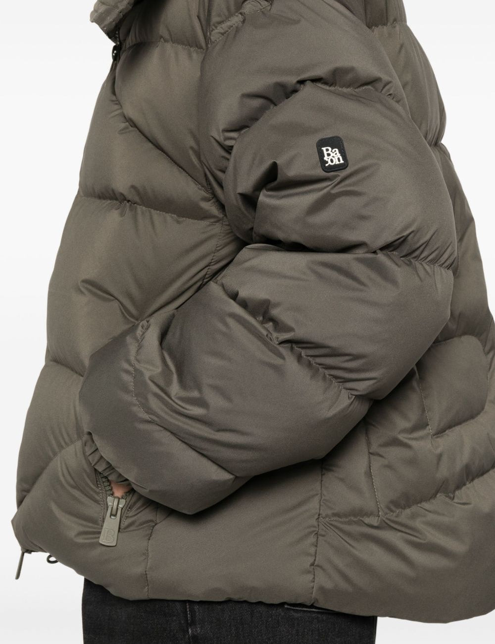 Giacca imbottita con chiusura a zip in verde Bacon - donna 