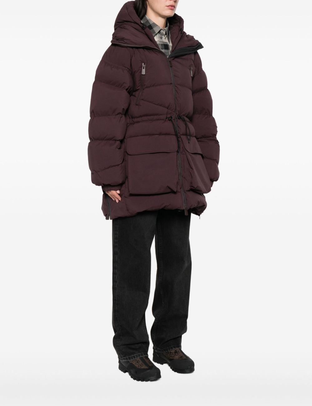 Cappotto parka con chiusura a zip in bordeaux Bacon - donna 