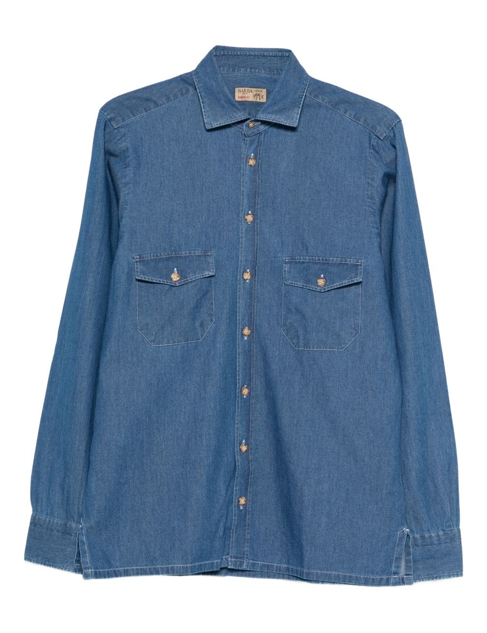 Camicia con tasca in blu Barba - uomo 