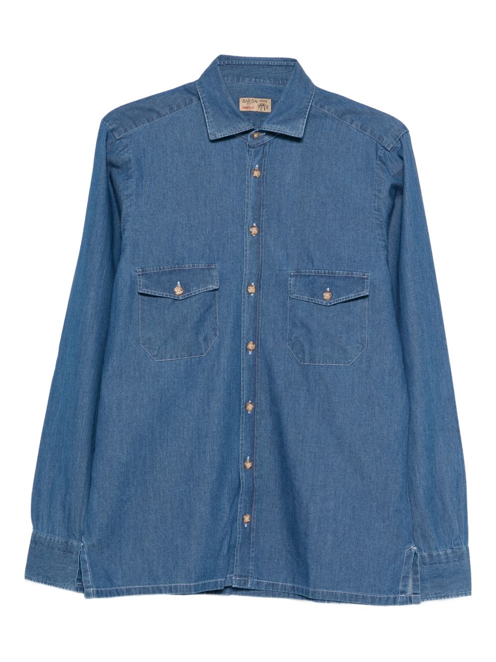 Camicia con tasca in blu Barba - uomo 