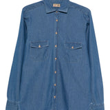Camicia con tasca in blu Barba - uomo 