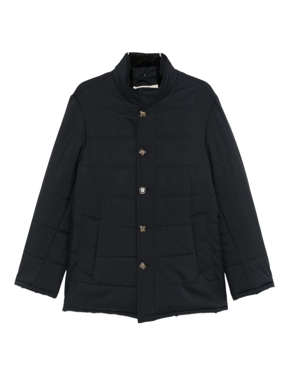 Cappotto trapuntato con bottoni in blu Barba - uomo 