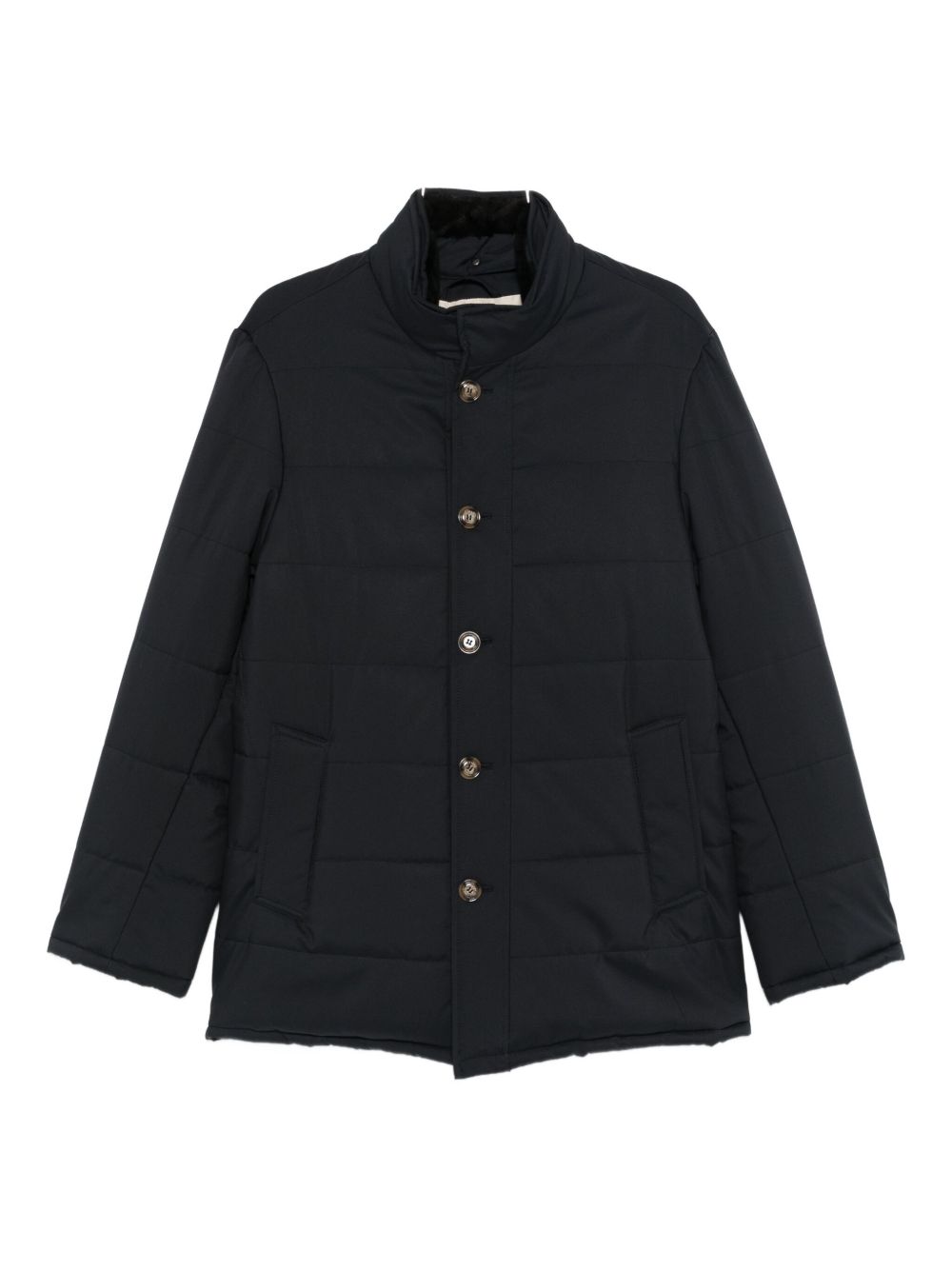 Cappotto trapuntato con bottoni in blu Barba - uomo 