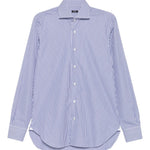 Camicia a righe in blu e bianco Barba - uomo 