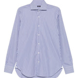 Camicia a righe in blu e bianco Barba - uomo 