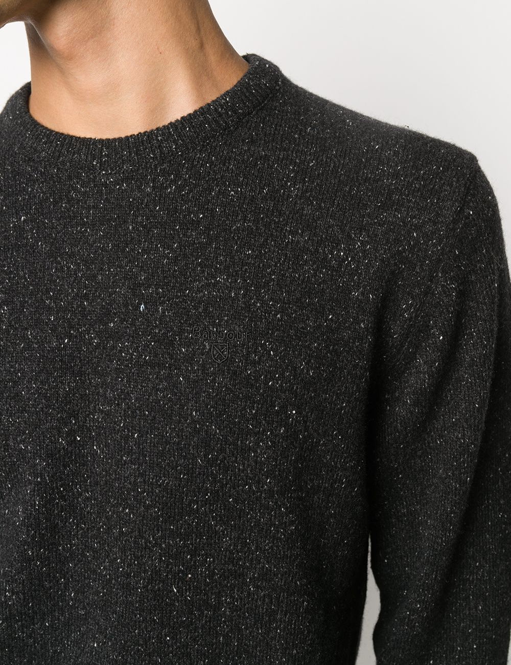 Maglione con ricamo in nero Barbour - uomo 