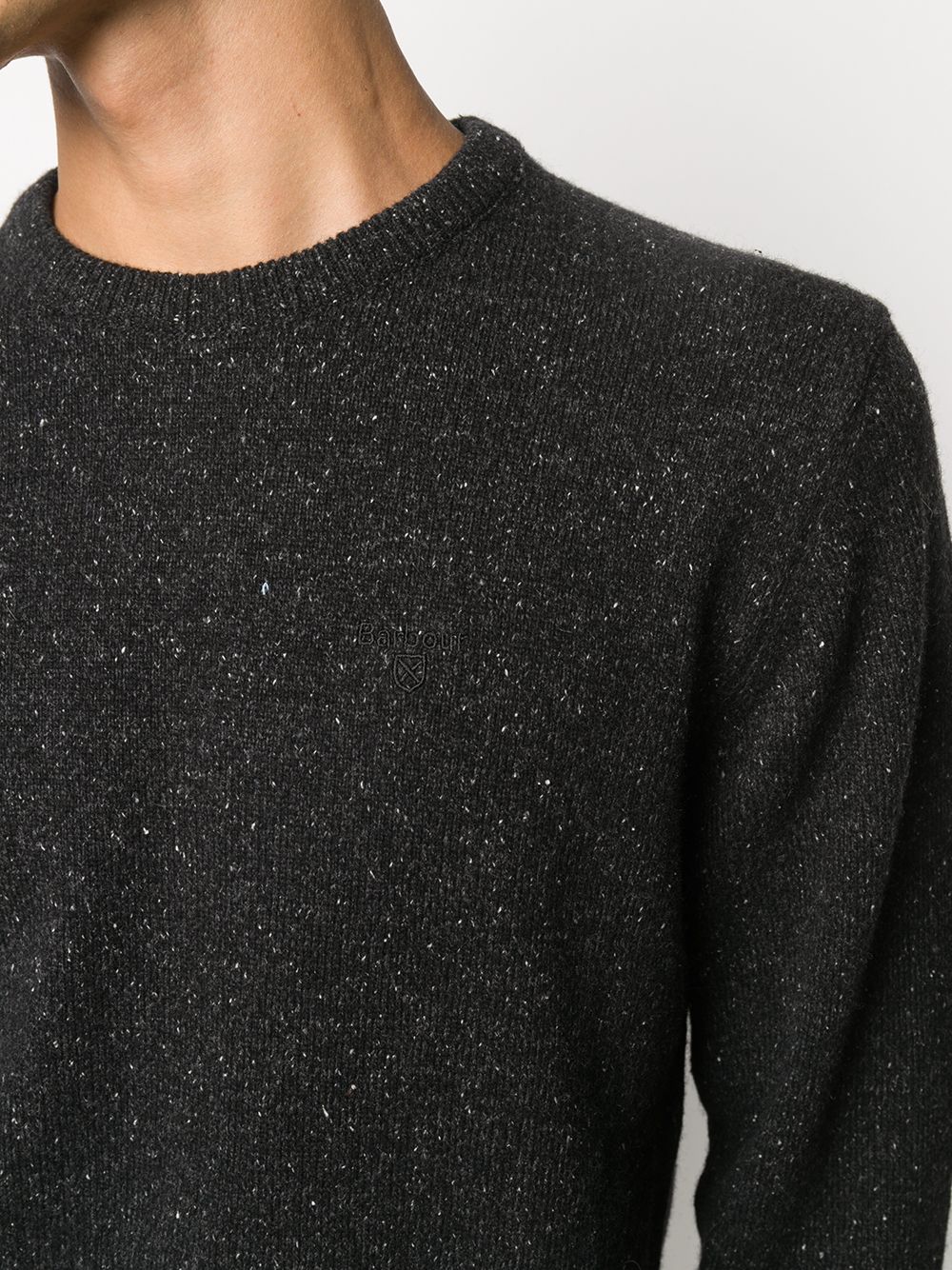 Maglione con ricamo in nero Barbour - uomo 