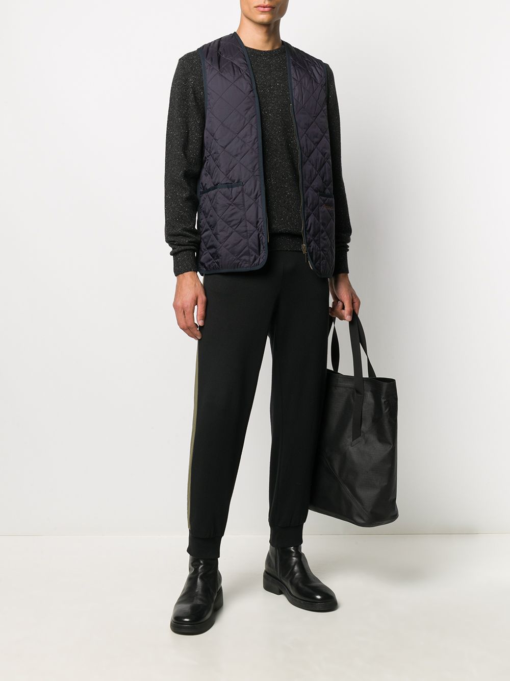 Maglione con ricamo in nero Barbour - uomo 