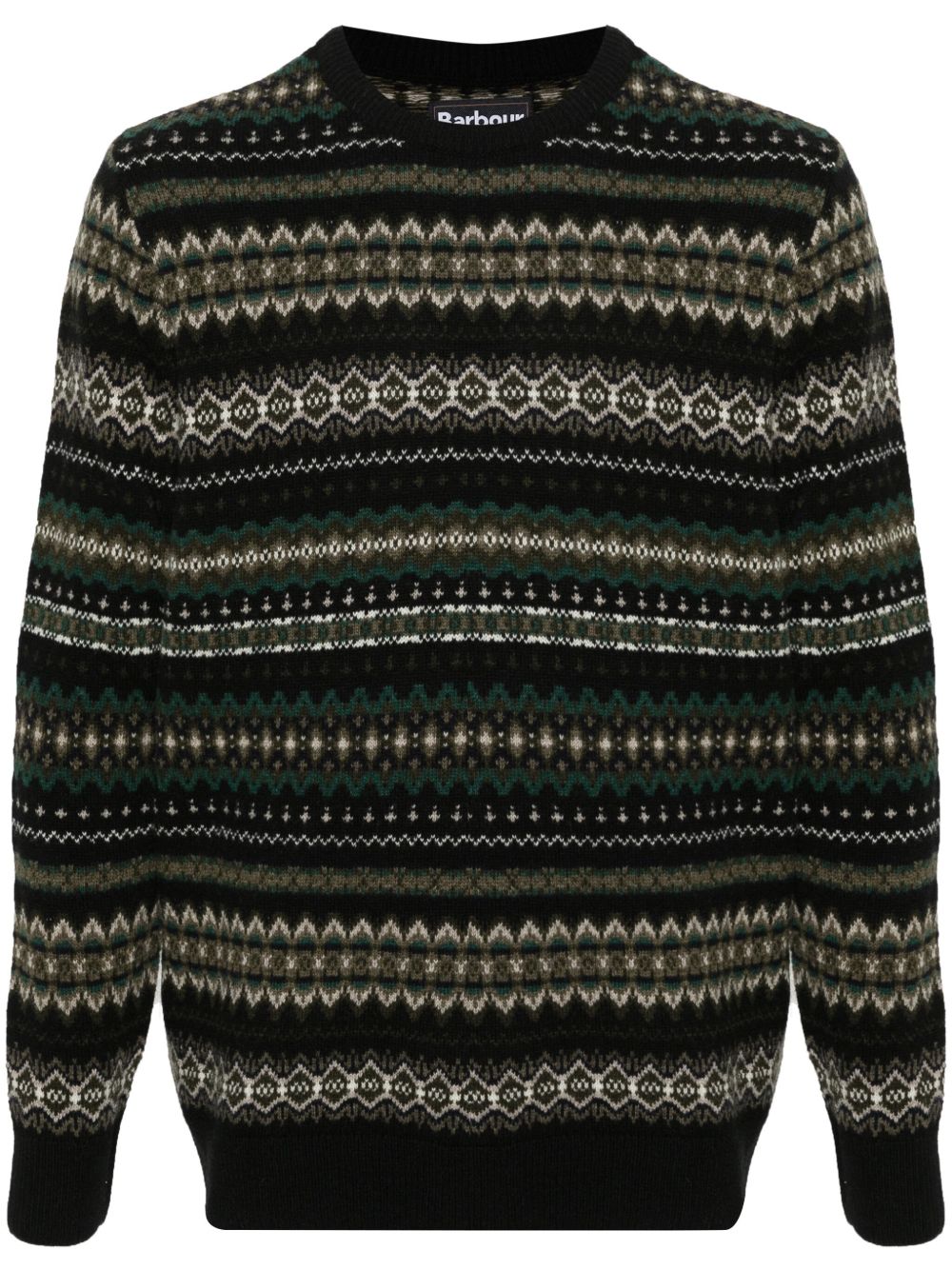 Maglione con ricami case fair in nero Barbour - uomo 