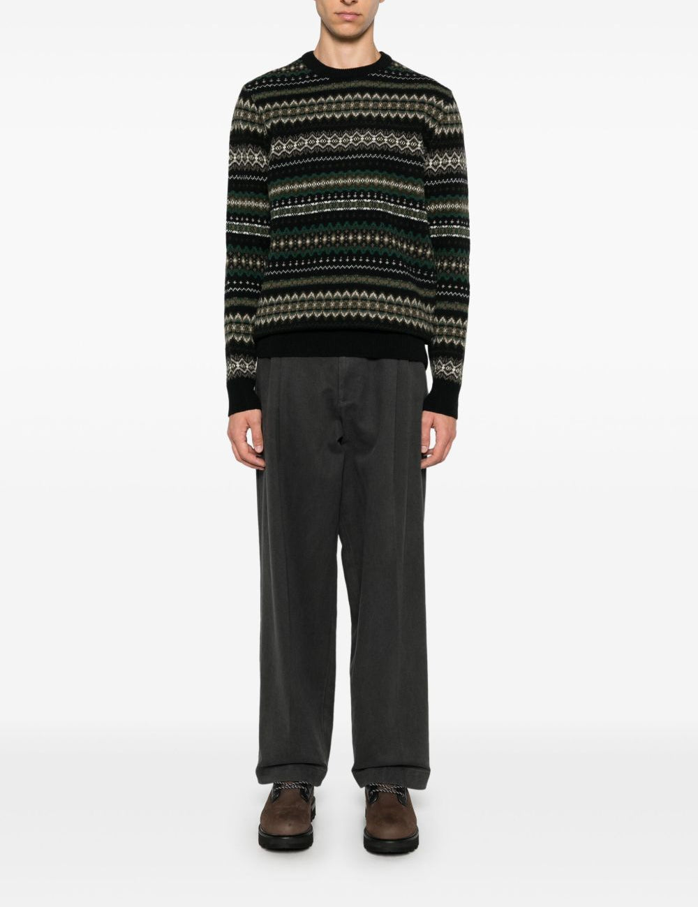Maglione con ricami case fair in nero Barbour - uomo 