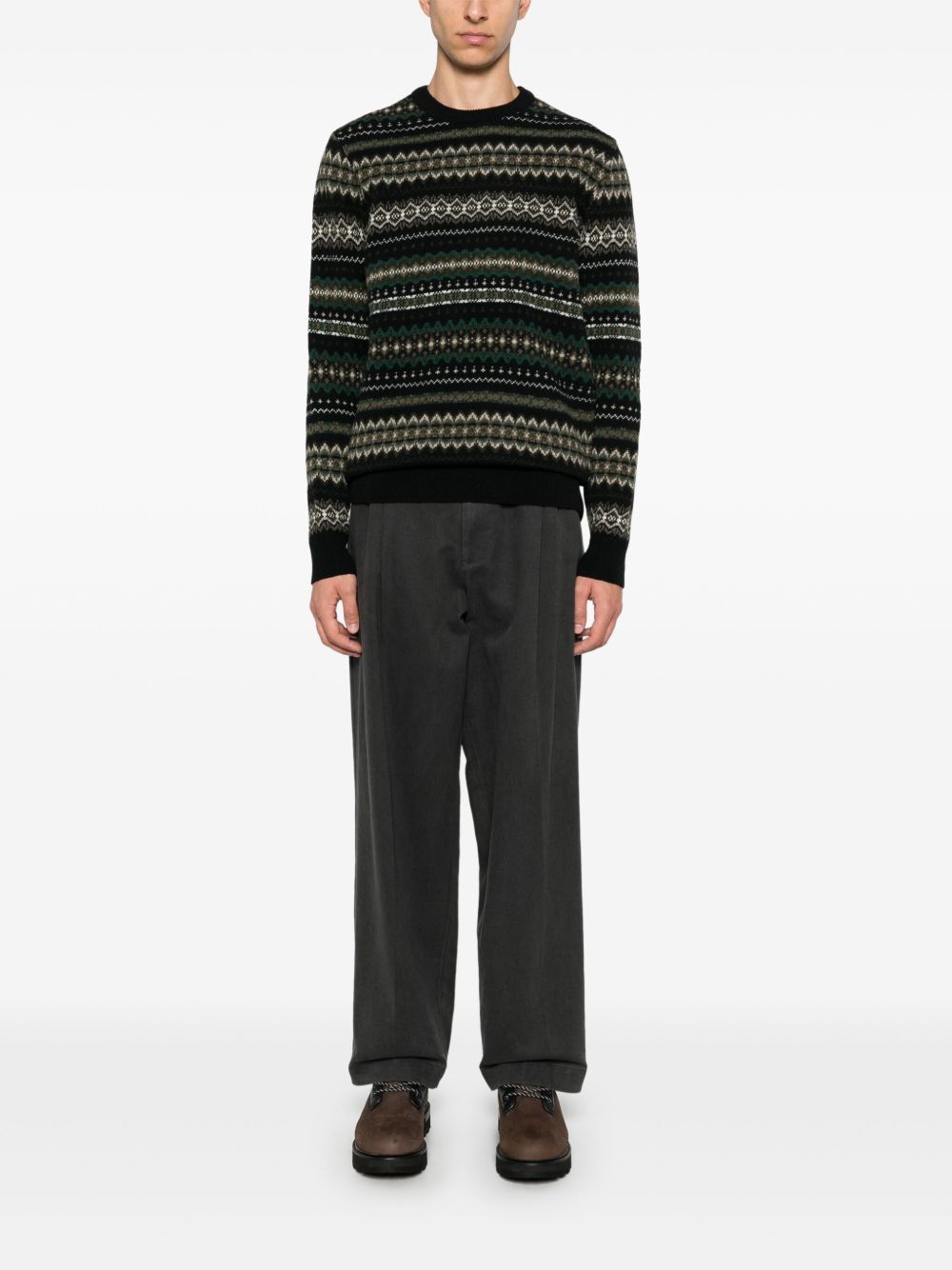 Maglione con ricami case fair in nero Barbour - uomo 