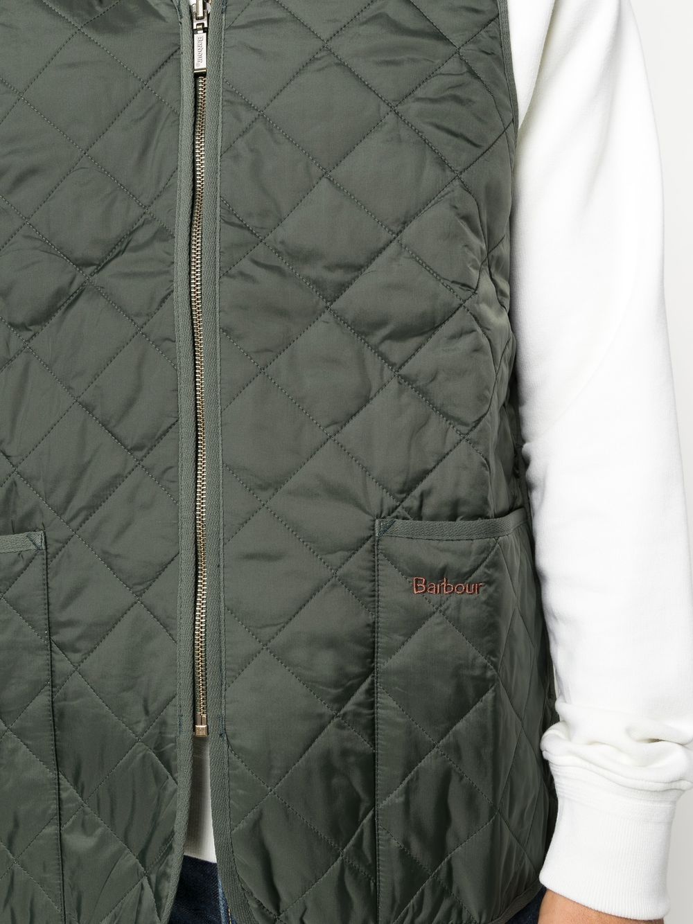 Gilet con zip trapuntato in verde Barbour - uomo 