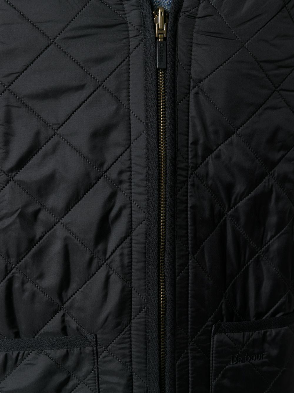 Gilet trapuntato con zip in nero Barbour - uomo 