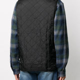 Gilet trapuntato con zip in nero Barbour - uomo 