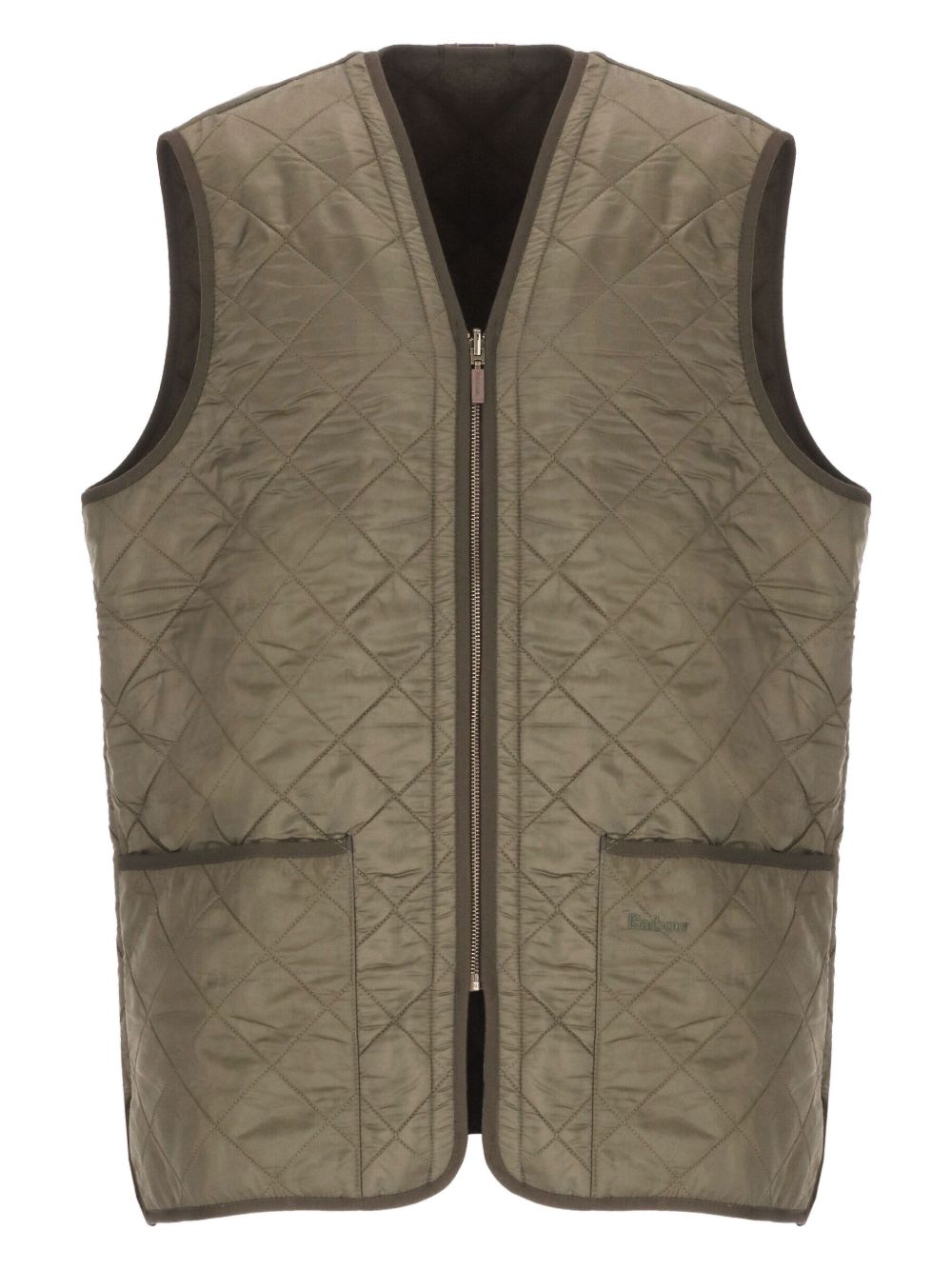 Gilet trapuntato con zip in verde Barbour - uomo 